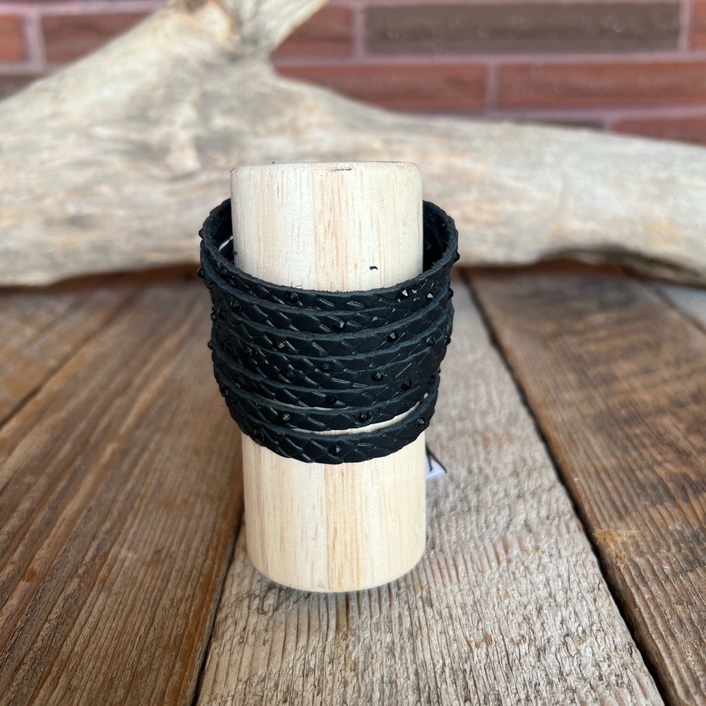 Handmade Leather Bracelet Black